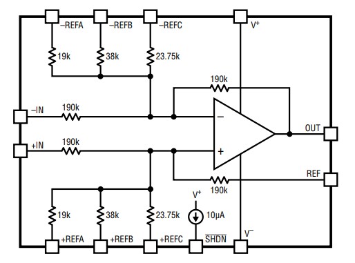 Block Diagram - Analog Devices Inc. LT6375 Voltage Difference Amplifiers